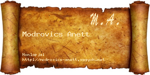 Modrovics Anett névjegykártya